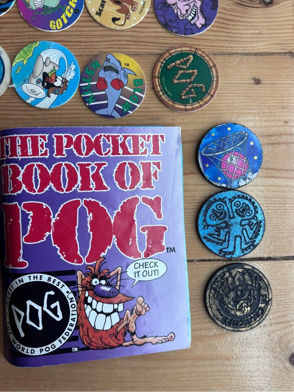 Vintage 90s Collectible Lot 50+ POGs & 3 Slammers - Micro Tournament Game Pack